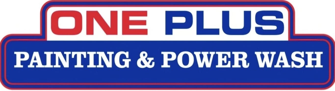 Logo for One Plus Painting and Powerwash, a painting company in Raleigh, NC.