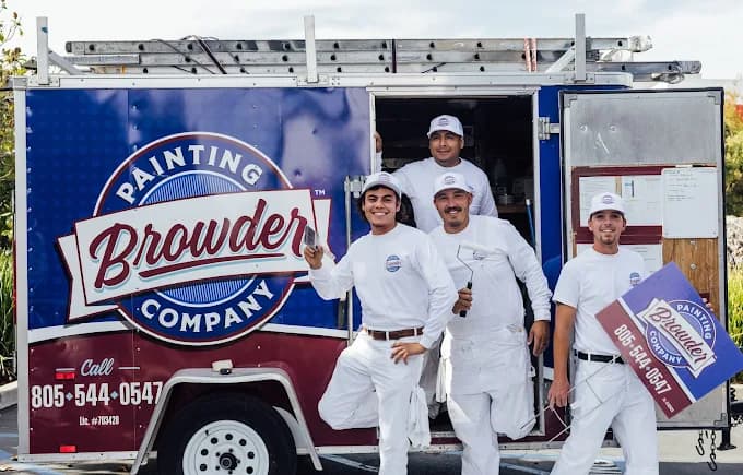 Group picture of workers at Browder Painting Company, located in California.