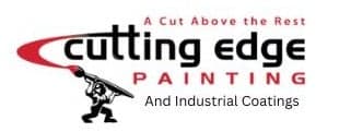 This is an image from Cutting Edge Painting LLC, located in Iowa. The logo for Cutting Edge Painting LLC features bold red and black text with a stylized paintbrush graphic, emphasizing professional painting and industrial coating services.