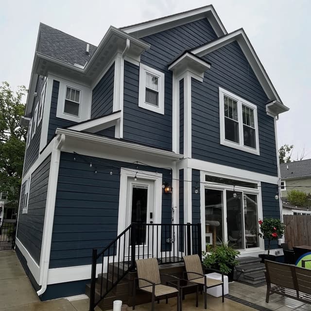 White Chooz Painters logo with blue background placeholder for paintig company logos