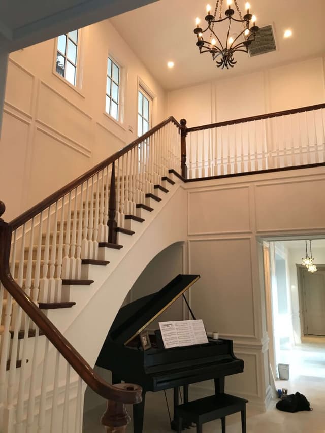 White Chooz Painters logo with blue background placeholder for paintig company logos