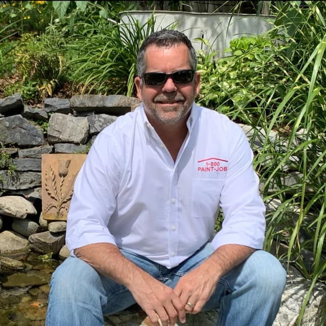 White Chooz Painters logo with blue background placeholder for paintig company logos