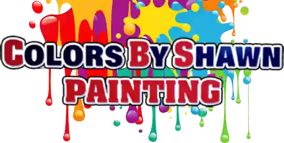 This is an image from Colors By Shawn Painting, located in Missouri. The logo for Colors By Shawn Painting features bold red and white lettering over a black background with colorful paint splashes and dripping paint graphics representing professional painting services.