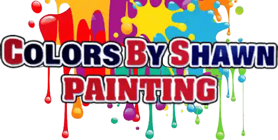 This is an image from Colors By Shawn Painting, located in Missouri. The logo for Colors By Shawn Painting features bold red and white lettering over a black background with colorful paint splashes and dripping paint graphics representing professional painting services.