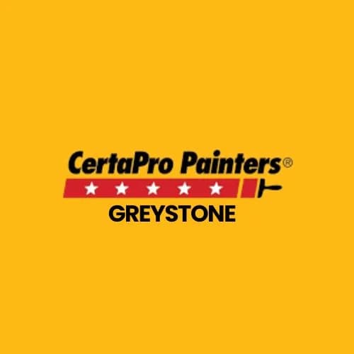 This is an image from CertaPro Painters of Greystone, located in Alabama. The logo for CertaPro Painters of Greystone features bold black and red lettering with a paintbrush icon and star accents on a yellow background.