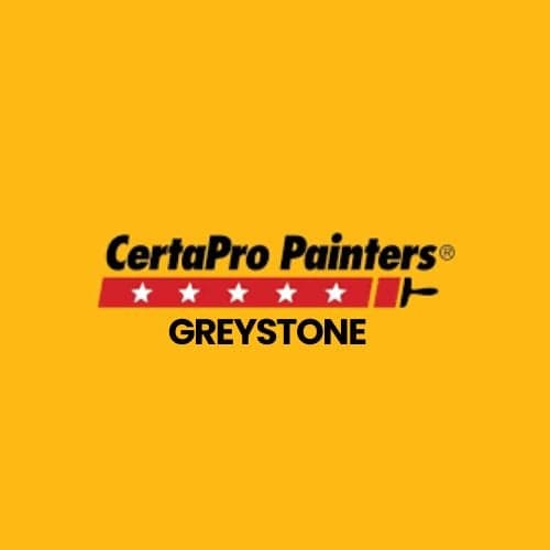 This is an image from CertaPro Painters of Greystone, located in Alabama. The logo for CertaPro Painters of Greystone features bold black and red lettering with a paintbrush icon and star accents on a yellow background.