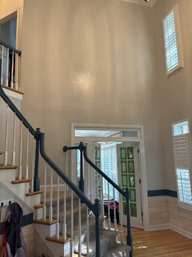 White Chooz Painters logo with blue background placeholder for paintig company logos