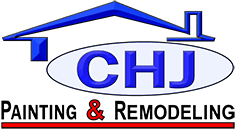 This is an image from CHJ Painting & Remodeling, located in Illinois. The logo for CHJ Painting & Remodeling features blue company lettering with a roofline graphic and red accent line.