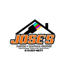 This is an image from Jose’s Painting, located in Ohio. The logo for Jose’s Painting features a house-shaped graphic with a multicolor paint accent and bold orange and black text representing the painting company.