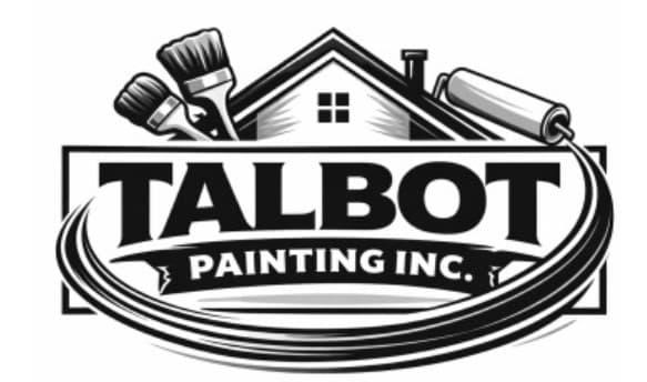 This is an image from Talbot Painting Inc., located in California. The image shows the Talbot Painting Inc. company logo featuring bold lettering, paint brushes, and a house graphic, representing a professional residential and commercial painting contractor serving California.