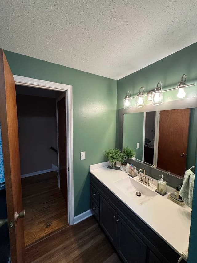 White Chooz Painters logo with blue background placeholder for paintig company logos