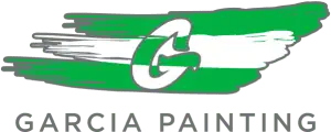 This is an image from Garcia Painting, located in Iowa. The logo for Garcia Painting features stylized lettering with a paint stroke graphic in green and white.