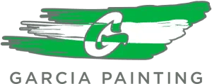 This is an image from Garcia Painting, located in Iowa. The logo for Garcia Painting features stylized lettering with a paint stroke graphic in green and white.