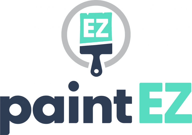 This is an image from Paint EZ of Iowa City, located in Iowa. The logo for Paint EZ of Iowa City features a modern paint roller icon with “EZ” lettering and bold typography, representing professional residential painting services.