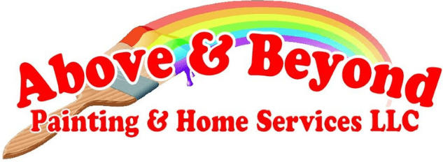 This is an image from Above & Beyond Painting & Home Services LLC, located in Florida. The logo for Above & Beyond Painting & Home Services LLC features bold red lettering with a colorful rainbow and paintbrush graphic.