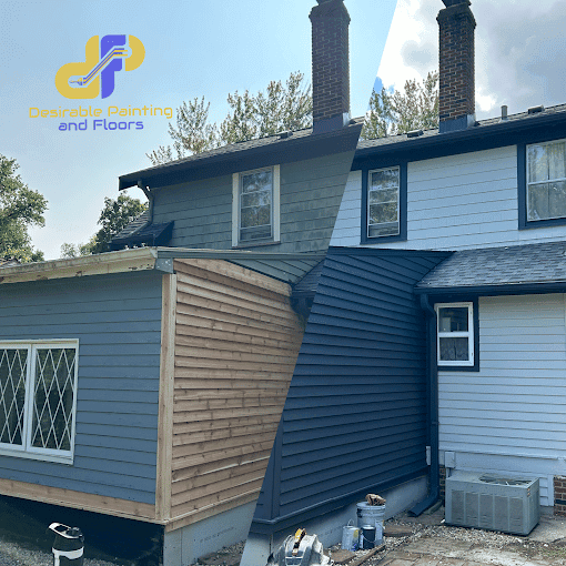 White Chooz Painters logo with blue background placeholder for paintig company logos