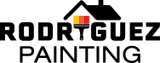 This is an image from Rodriguez Painting, located in Alabama. The logo for Rodriguez Painting features a clean, modern design with simple graphic elements representing professional interior and exterior painting services.