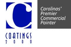 Logo for Coatings 2000 in Charlotte, North Carolina. The image shows the company’s branded painting-service design.