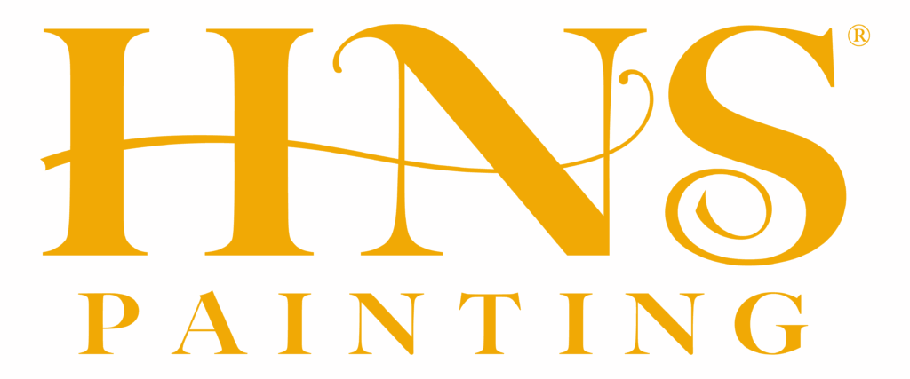 This is an image from HNS Painting, located in Washington. The logo for HNS Painting features large gold serif lettering with a clean and elegant design on a golden background.