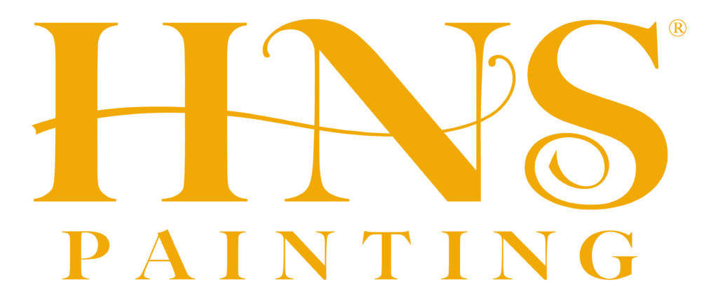 This is an image from HNS Painting, located in Washington. The logo for HNS Painting features large gold serif lettering with a clean and elegant design on a golden background.