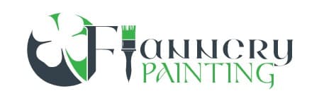 This is an image from Flannery Painting, located in Minnesota. The logo for Flannery Painting features stylized gray and green lettering with paintbrush elements incorporated into the design.