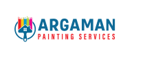 This is an image from Argaman Painting Services, located in Florida. The logo for Argaman Painting Services features a modern paintbrush and house icon with blue and red text.