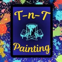 Logo for T-n-T Painting, a painting company in Clarksville, Tennessee. The image shows the colorful T-n-T Painting logo.