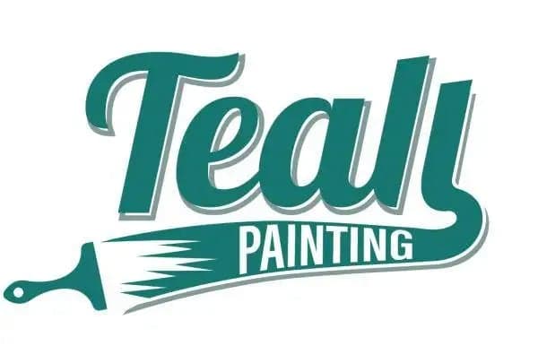 This is an image from Teall Painting, located in Michigan. The logo for Teall Painting features teal-colored lettering with a stylized paintbrush graphic extending from the text.