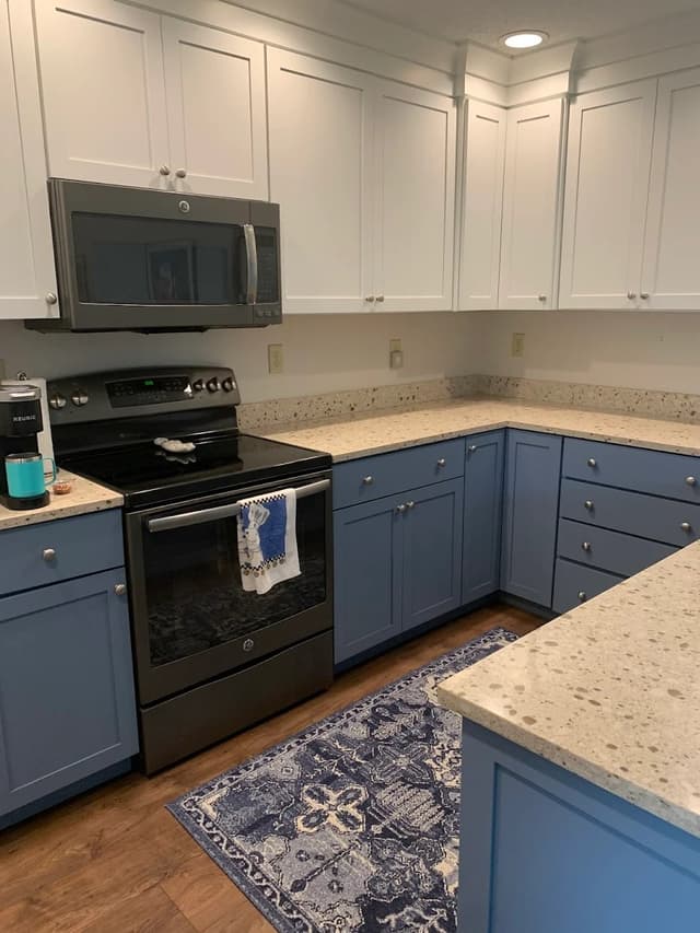 White Chooz Painters logo with blue background placeholder for paintig company logos