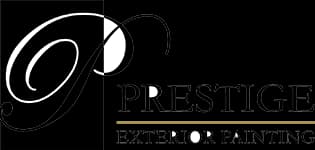 This is an image from Prestige Exterior Painting LLC, located in Kansas. The logo for Prestige Exterior Painting LLC features elegant black typography with a scripted capital “P” and refined serif lettering that reflects a professional exterior painting brand.