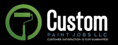 This is an image from Custom Paint Jobs LLC, located in Ohio. The logo for Custom Paint Jobs LLC features a green circular paint roller icon with clean white text and a professional modern design