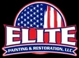 This is an image from Elite Painting & Restoration, LLC, located in Louisiana. The logo for Elite Painting & Restoration, LLC features bold red and white text with a stylized American flag background inside a circular blue and red frame.