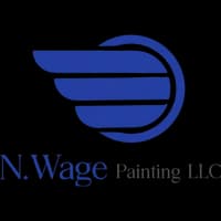 This is an image from N-Wage Painting LLC, located in Florida. The logo for N-Wage Painting LLC features a modern blue design with a stylized circular graphic and bold company lettering.