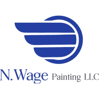 This is an image from N-Wage Painting LLC, located in Florida. The logo for N-Wage Painting LLC features a modern blue design with a stylized circular graphic and bold company lettering.
