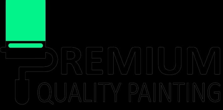 This is an image from Premium Quality Painting, located in New Jersey. The logo for Premium Quality Painting features a clean black wordmark with a bright green paint roller graphic emphasizing professional painting services.