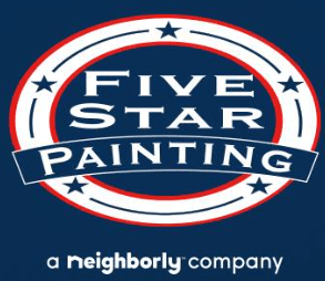This is the logo of Five Star Painting of Bergen County, showing a circular badge with the company name and tagline "a neighborly company."