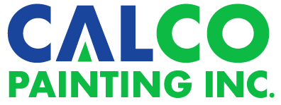 This is an image from CALCO Painting Inc., located in Minnesota. The logo for CALCO Painting Inc. features bold blue and green lettering with a clean, modern design.