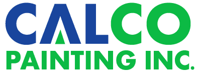 This is an image from CALCO Painting Inc., located in Minnesota. The logo for CALCO Painting Inc. features bold blue and green lettering with a clean, modern design.
