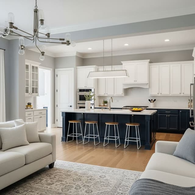 White Chooz Painters logo with blue background placeholder for paintig company logos