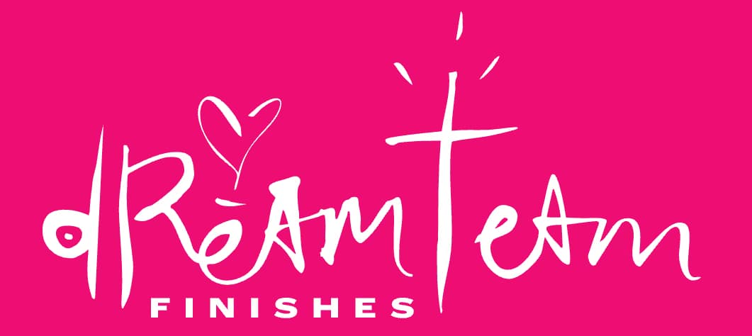 Dream Team Finishes logo for painting services in Chattanooga, Tennessee. The image shows the pink-and-white Dream Team Finishes logo.