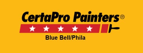 This is an image from CertaPro Painters of Blue Bell/Phila, located in Pennsylvania. The logo for CertaPro Painters of Blue Bell/Phila features bold black text with a red stripe, white stars, and a paintbrush graphic.