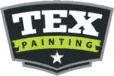 This is an image from Tex Painting, located in Texas. The logo for Tex Painting features bold white text on a dark shield with a green accent stripe and a white star.