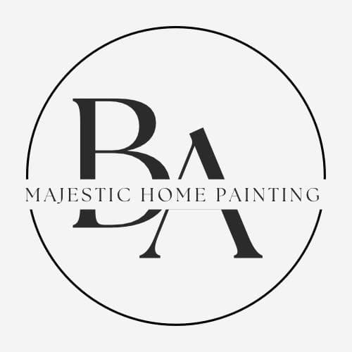 This is the logo of Majestic Home Painting. The design features a circular emblem with the initials "BA" and the company name written across the center.