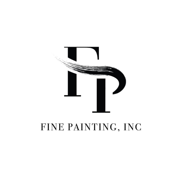 This is an image from Fine Painting, Inc., located in Illinois. The logo for Fine Painting, Inc. features a black FP monogram with a brushstroke design across the center.
