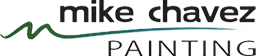 This is an image from Mike Chavez Painting, located in California. The logo for Mike Chavez Painting features clean, modern lettering with a simple graphic line element, presenting a professional and straightforward painting brand identity.