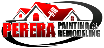 "This is an image from Perera Painting & Remodeling, located in Texas. The logo for Perera Painting & Remodeling features bold red and black text with stylized roofline graphics above the company name."