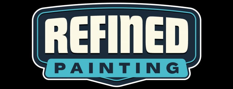This is an image from Refined Painting, located in Washington. The logo for Refined Painting features bold cream lettering on a dark blue badge with a teal accent banner.