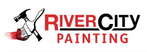 This is an image from River City Painting Inc. The image shows the River City Painting logo with a paintbrush and hammer graphic in red and black.
