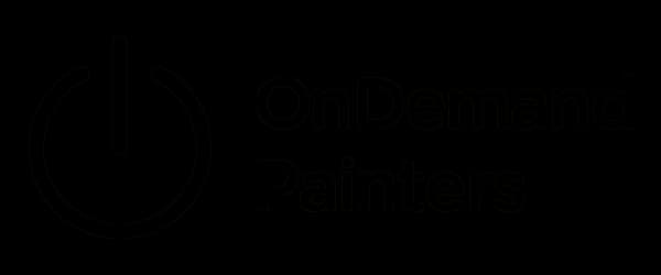 OnDemand Painters logo for a painting company in Chicago, Illinois. The design combines a power-button icon with the company name.