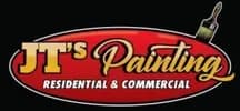 This is an image from JT’s Painting 518 LLC, located in New York. The logo for JT’s Painting 518 LLC features bold red and gold lettering with a paintbrush graphic representing residential and commercial painting services.